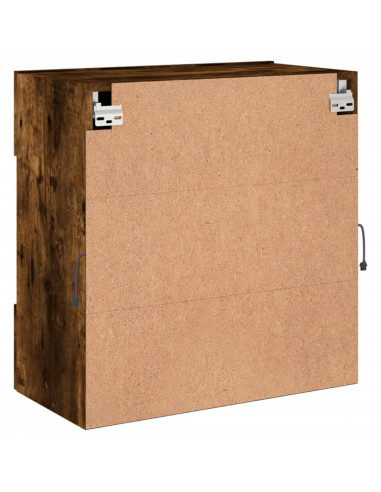 Mobile TV a Parete con Luci LED Rovere Fumo 58,5x30x60,5 cm