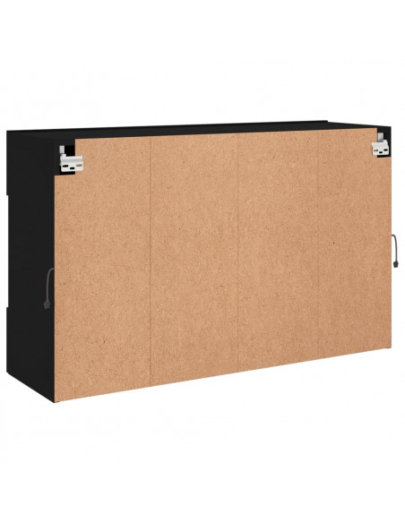 Mobile TV a Parete con Luci LED Nero 98,5x30x60,5 cm
