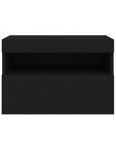 Mobile TV a Parete con Luci LED Nero 60x30x40 cm