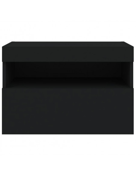 Mobile TV a Parete con Luci LED Nero 60x30x40 cm