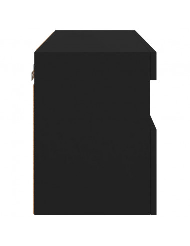 Mobile TV a Parete con Luci LED Nero 60x30x40 cm