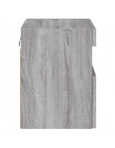 Mobile TV a Parete con Luci LED Grigio Sonoma 40x30x40 cm