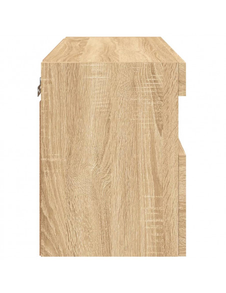Mobile TV a Parete con Luci LED Rovere Sonoma 60x30x40 cm