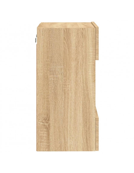Mobili TV a Parete con Luci LED 2pz Rovere Sonoma 40x30x60,5 cm
