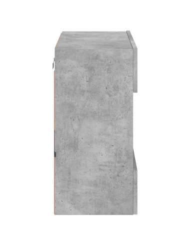 Mobile TV a Parete con Luci LED Grigio Cemento 58,5x30x60,5 cm