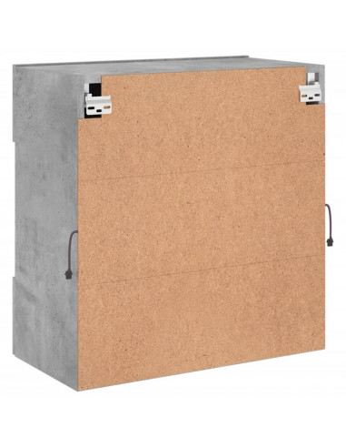 Mobile TV a Parete con Luci LED Grigio Cemento 58,5x30x60,5 cm