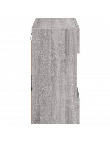 Mobile TV a Parete con Luci LED Grigio Sonoma 58,5x30x60,5 cm