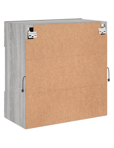 Mobile TV a Parete con Luci LED Grigio Sonoma 58,5x30x60,5 cm