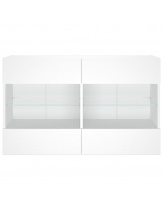 Mobile TV a Parete con Luci LED Bianco 98,5x30x60,5 cm 2