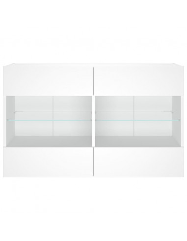 Mobile TV a Parete con Luci LED Bianco 98,5x30x60,5 cm