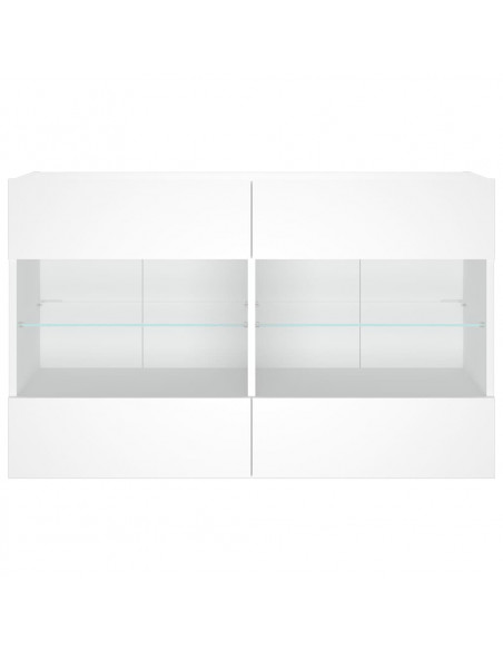 Mobile TV a Parete con Luci LED Bianco 98,5x30x60,5 cm