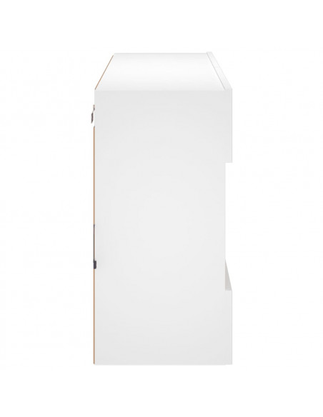 Mobile TV a Parete con Luci LED Bianco 98,5x30x60,5 cm