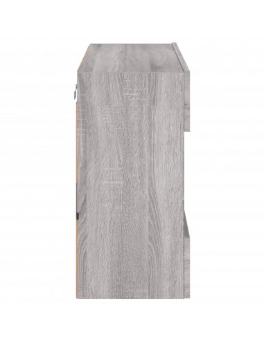 Mobile TV a Parete con Luci LED Grigio Sonoma 78,5x30x60,5 cm