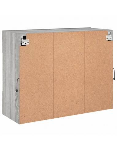 Mobile TV a Parete con Luci LED Grigio Sonoma 78,5x30x60,5 cm