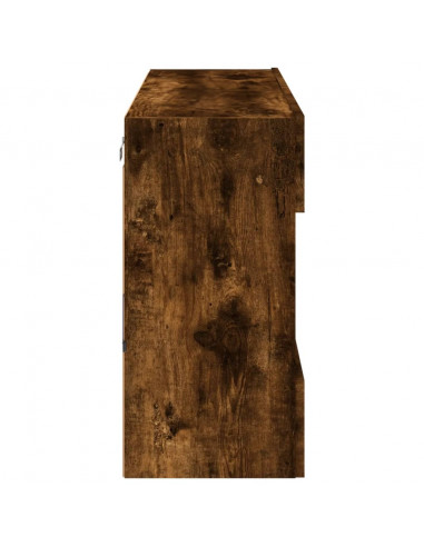 Mobile TV a Parete con Luci LED Rovere Fumo 98,5x30x60,5 cm