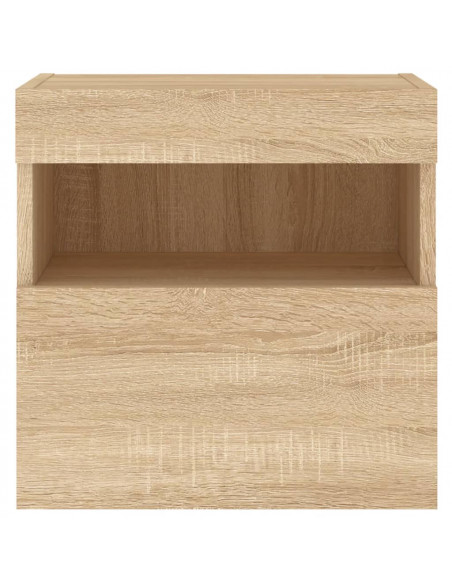 Mobile TV a Parete con Luci LED Rovere Sonoma 40x30x40 cm