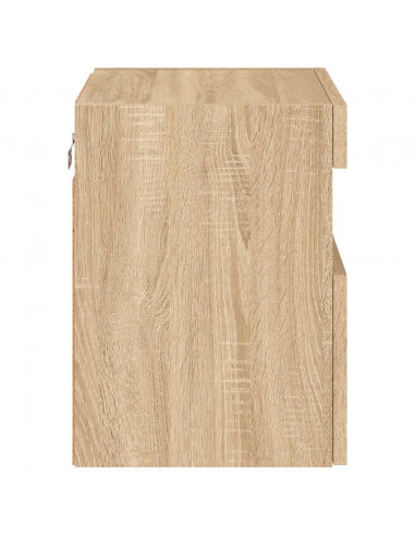 Mobile TV a Parete con Luci LED Rovere Sonoma 40x30x40 cm