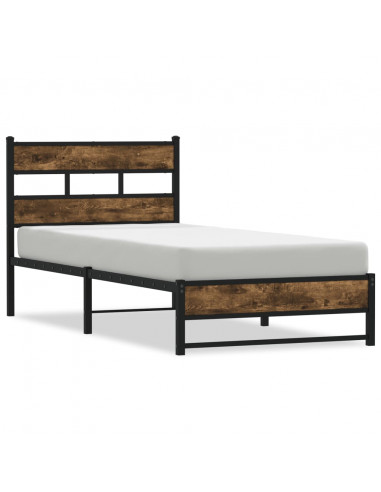 Giroletto senza Materasso in Metallo Rovere Fumo 75x190 cm