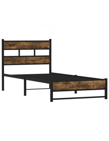 Giroletto senza Materasso in Metallo Rovere Fumo 75x190 cm