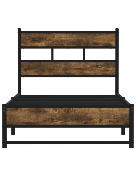 Giroletto senza Materasso in Metallo Rovere Fumo 75x190 cm