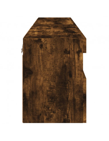 Mobili TV a Parete con Luci LED 2pz Rovere Fumo 60x30x40 cm