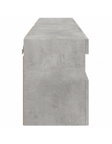 Mobili TV a Parete con Luci LED 2pz Grigio Cemento 60x30x40 cm