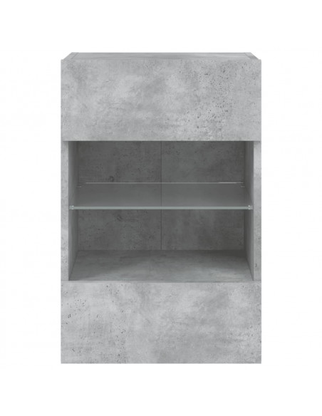 Mobile TV a Parete con Luci LED Grigio Cemento 40x30x60,5 cm