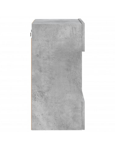 Mobile TV a Parete con Luci LED Grigio Cemento 40x30x60,5 cm