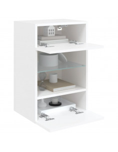 Mobile TV a Parete con Luci LED Bianco 40x30x60,5 cm 2