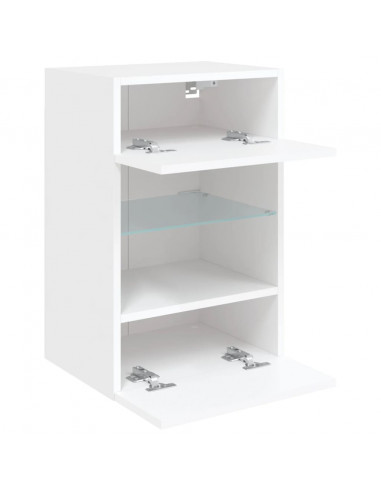 Mobile TV a Parete con Luci LED Bianco 40x30x60,5 cm