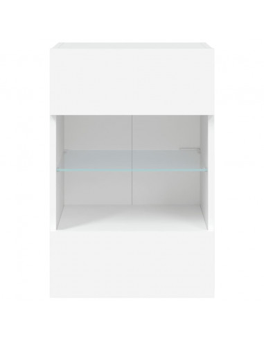 Mobile TV a Parete con Luci LED Bianco 40x30x60,5 cm