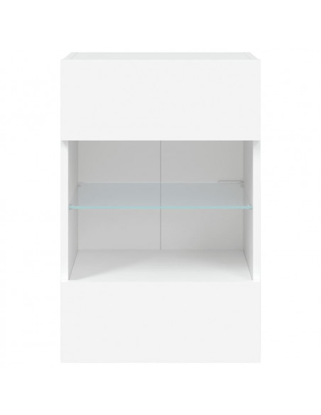 Mobile TV a Parete con Luci LED Bianco 40x30x60,5 cm