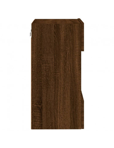 Mobile TV a Parete con Luci LED Rovere Marrone 40x30x60,5 cm