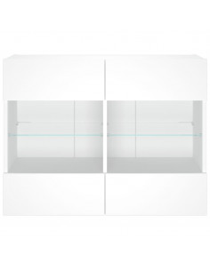 Mobile TV a Parete con Luci LED Bianco 78,5x30x60,5 cm 2