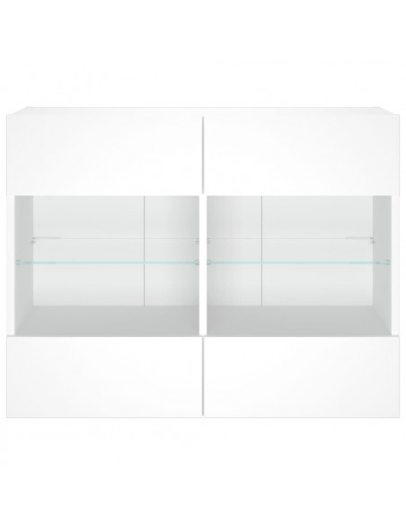 Mobile TV a Parete con Luci LED Bianco 78,5x30x60,5 cm