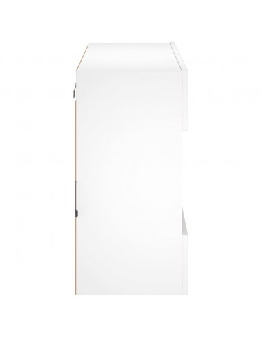 Mobile TV a Parete con Luci LED Bianco 78,5x30x60,5 cm