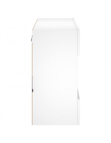 Mobile TV a Parete con Luci LED Bianco 78,5x30x60,5 cm