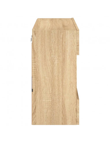 Mobile TV a Parete con Luci LED Rovere Sonoma 78,5x30x60,5 cm