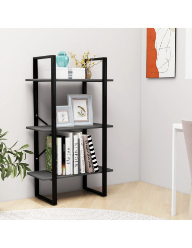 Scaffale Portaoggetti Grigio 60x30x105 cm Legno Multistrato