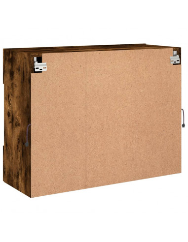 Mobile TV a Parete con Luci LED Rovere Fumo 78,5x30x60,5 cm