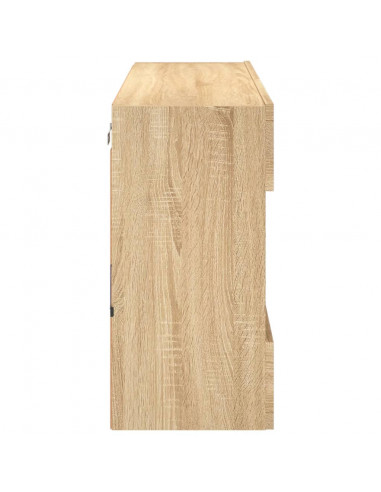 Mobile TV a Parete con Luci LED Rovere Sonoma 98,5x30x60,5 cm