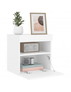 Mobile TV a Parete con Luci LED Bianco 40x30x40 cm 2