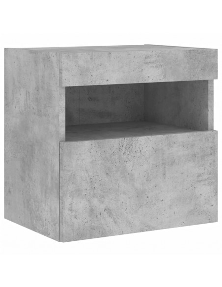 Mobili TV a Parete con Luci LED 2pz Grigio Cemento 40x30x40 cm