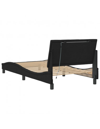 Giroletto con Luci LED Nero 100x200 cm in Velluto