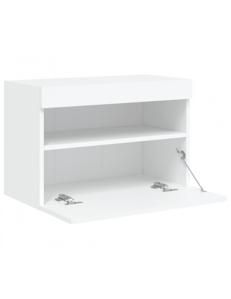 Mobile TV a Parete con Luci LED Bianco 60x30x40 cm
