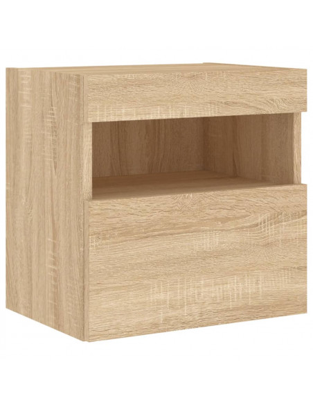 Mobili TV a Parete con Luci LED 2pz Rovere Sonoma 40x30x40 cm