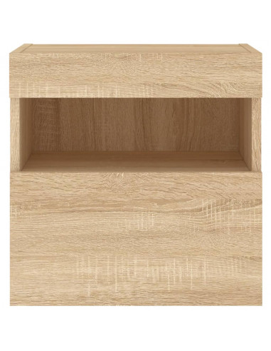 Mobili TV a Parete con Luci LED 2pz Rovere Sonoma 40x30x40 cm