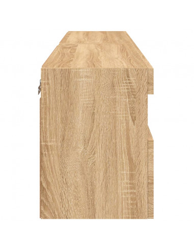 Mobili TV a Parete con Luci LED 2pz Rovere Sonoma 60x30x40 cm