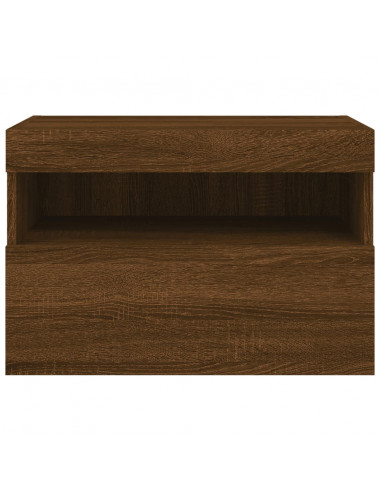 Mobile TV a Parete con Luci LED Rovere Marrone 60x30x40 cm