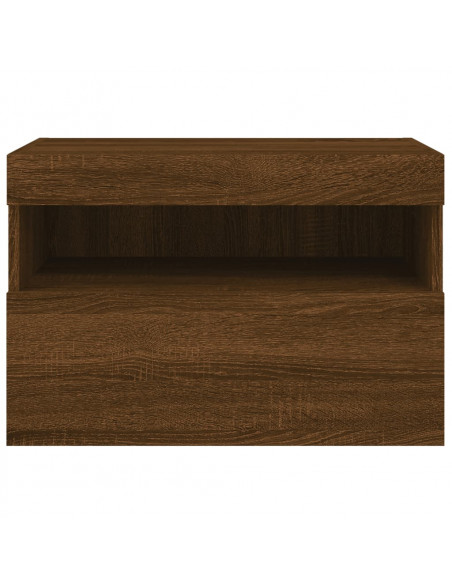 Mobile TV a Parete con Luci LED Rovere Marrone 60x30x40 cm